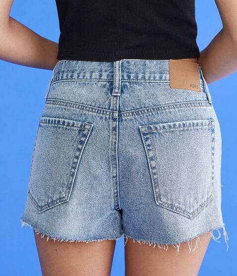 Mickey & Friends | Aero High-Rise Mickey Mouse & Minnie Mouse Denim Shorty Shorts