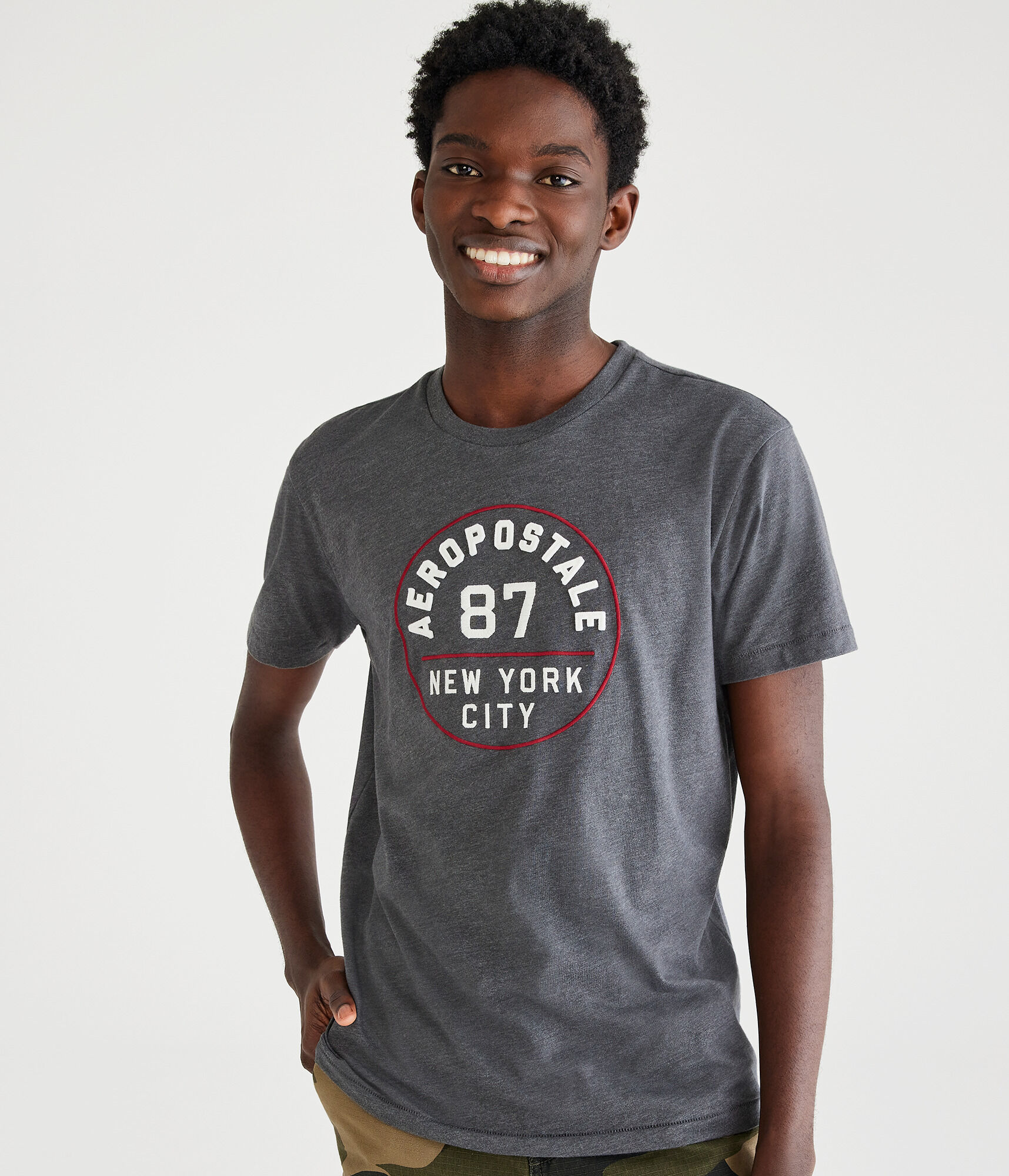 Aeropostale 87 Circle Appliqu&eacute; Graphic Tee