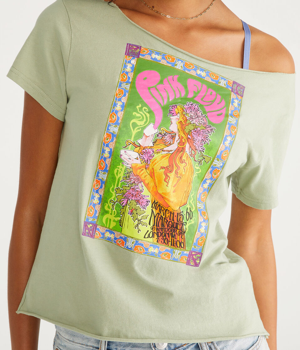 Pink Floyd Off-The-Shoulder Graphic Tee