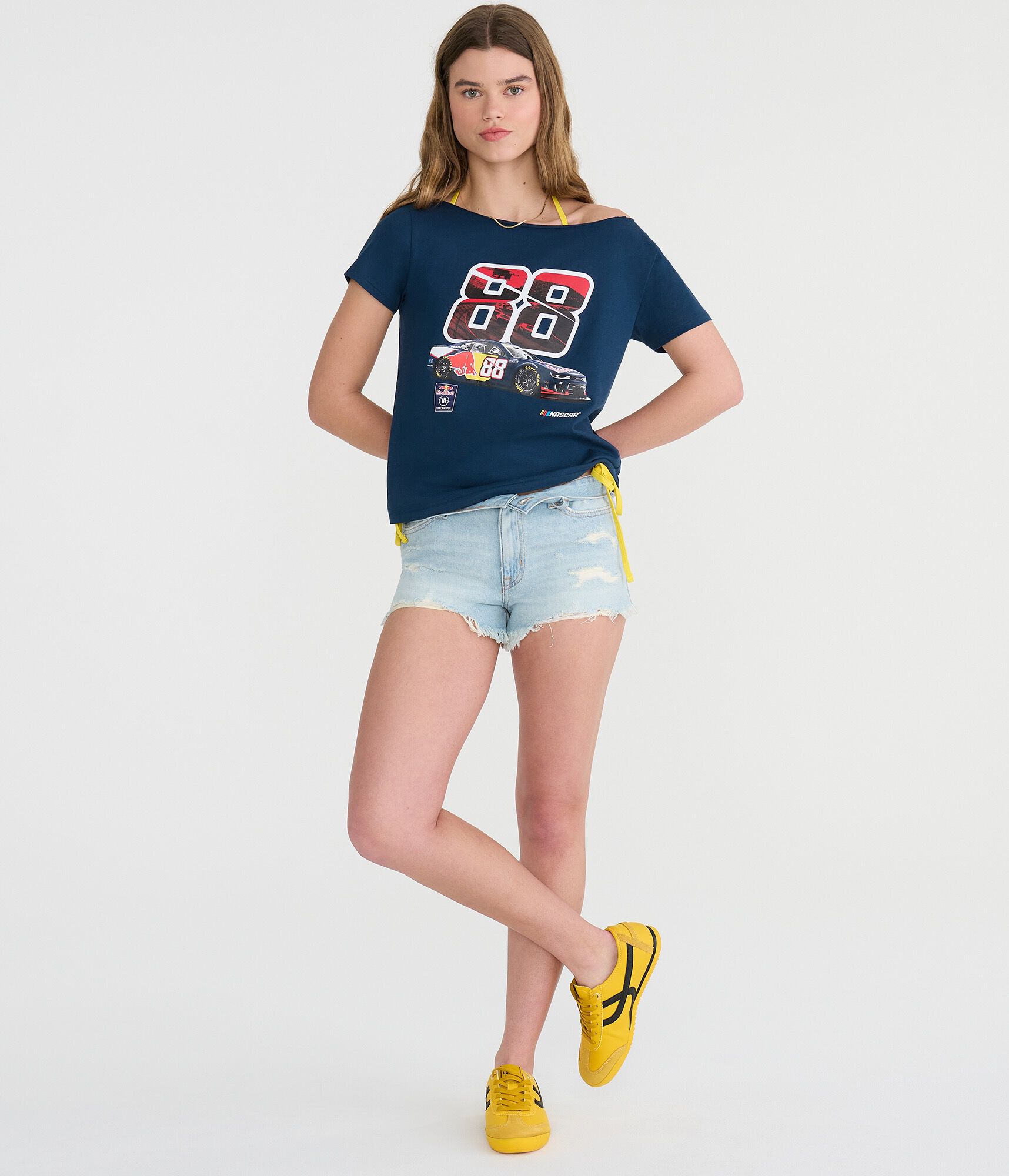 NASCAR Red Bull Trackhouse Off-The-Shoulder Graphic Tee