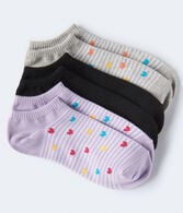 Hearts Over Stripes Ankle Sock 3-Pack