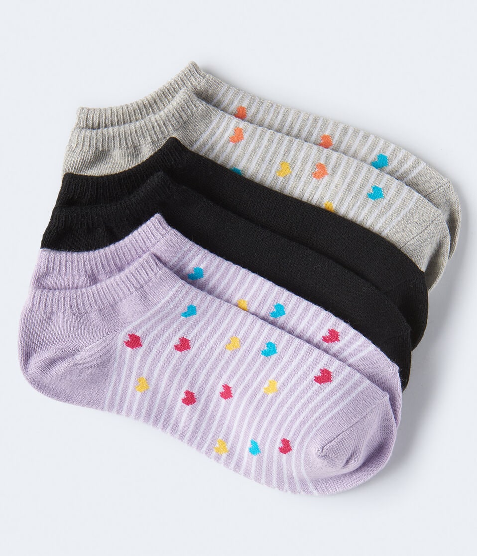 Hearts Over Stripes Ankle Sock 3-Pack