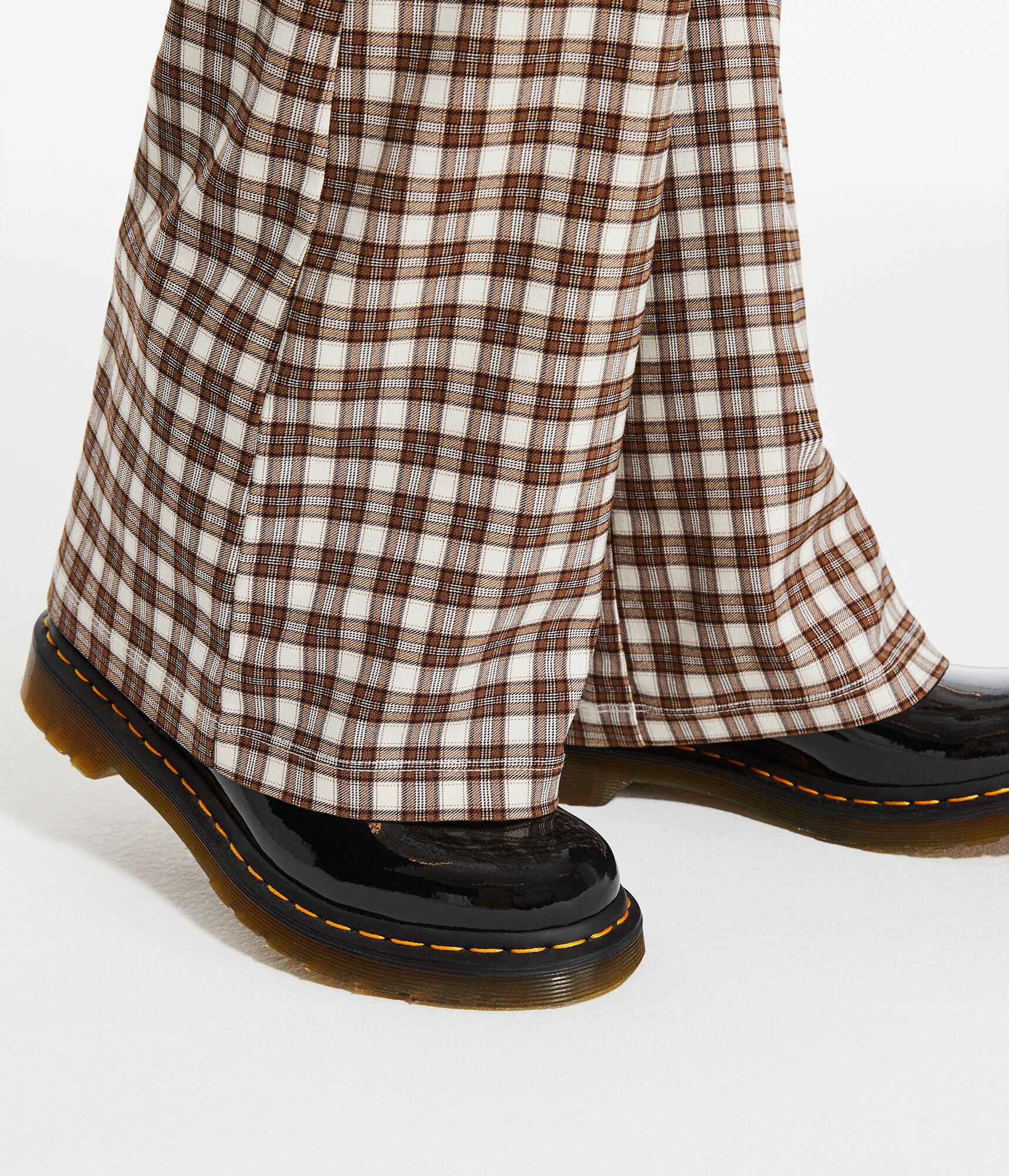 Plaid High-Rise Flare Pants