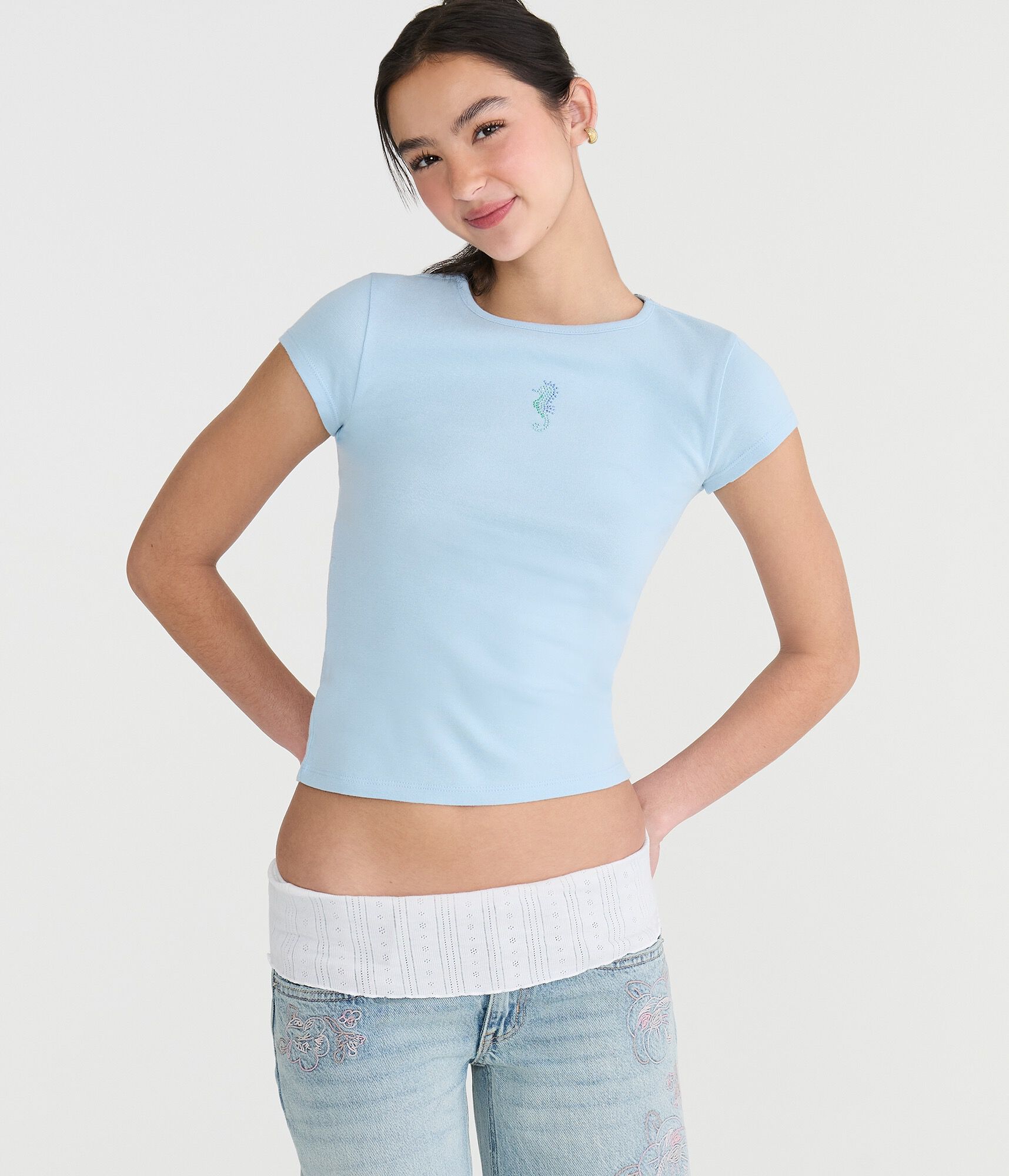 Seriously Soft Seahorse Graphic Baby Tee