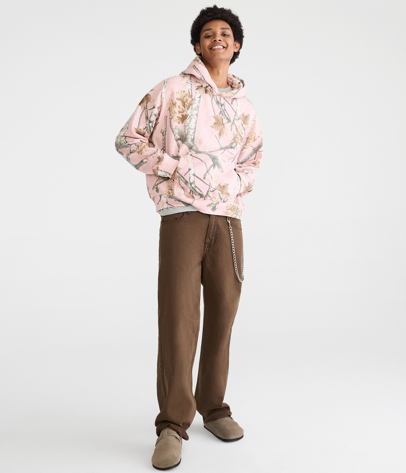 Forest Camo Boxy Pullover Hoodie