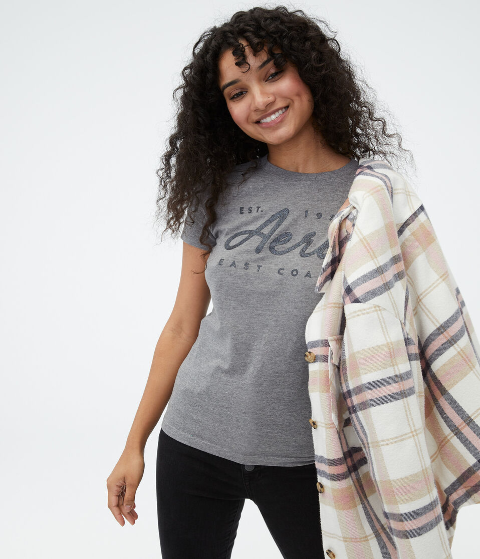 Aero East Coast Glitter Graphic Tee