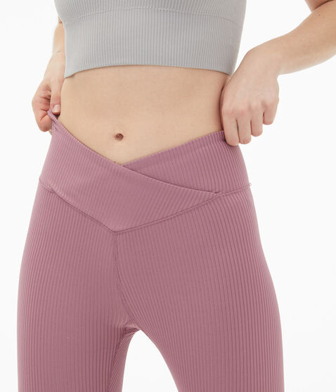 Ribbed High-Rise Crossover Leggings