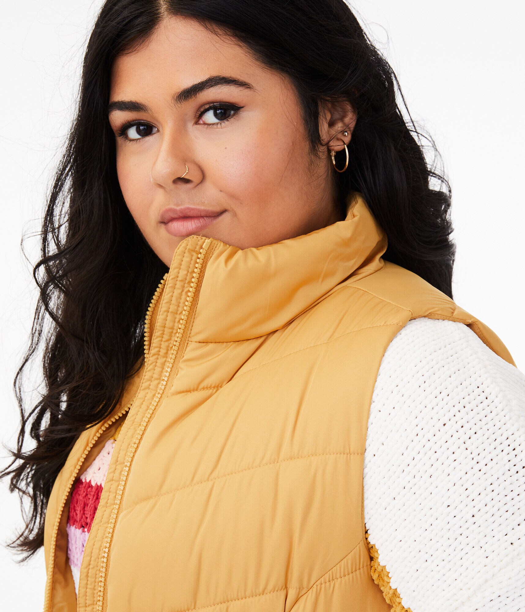 Chevron Quilted Puffer Vest