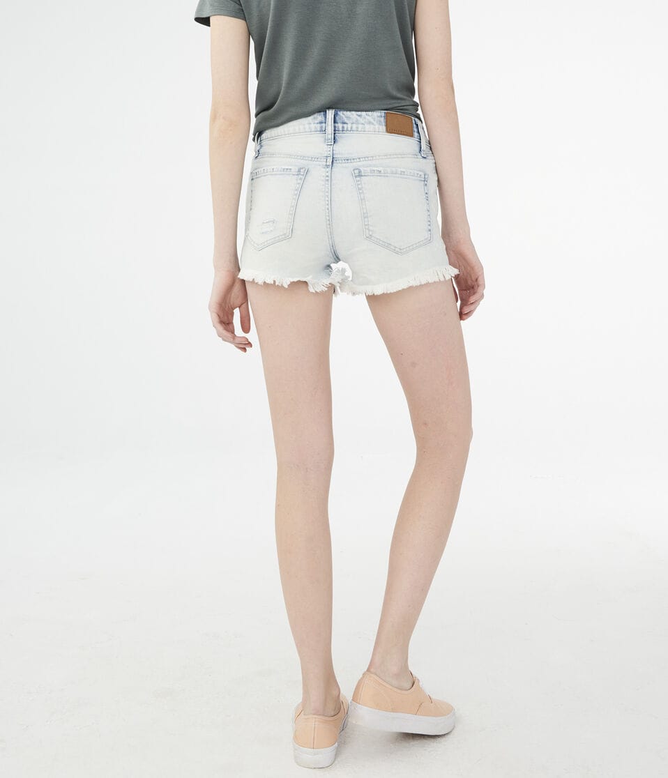 High-Rise Bleach Splatter Denim Midi Shorts