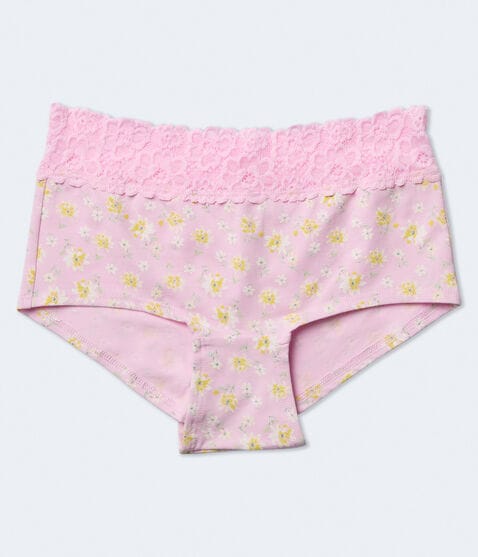 Floral Lace-Trim Boyshort Floral Lace-Trim Boyshort