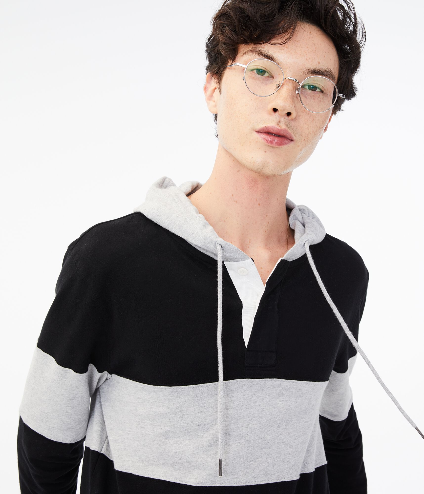 Long Sleeve Colorblock Hooded Rugby