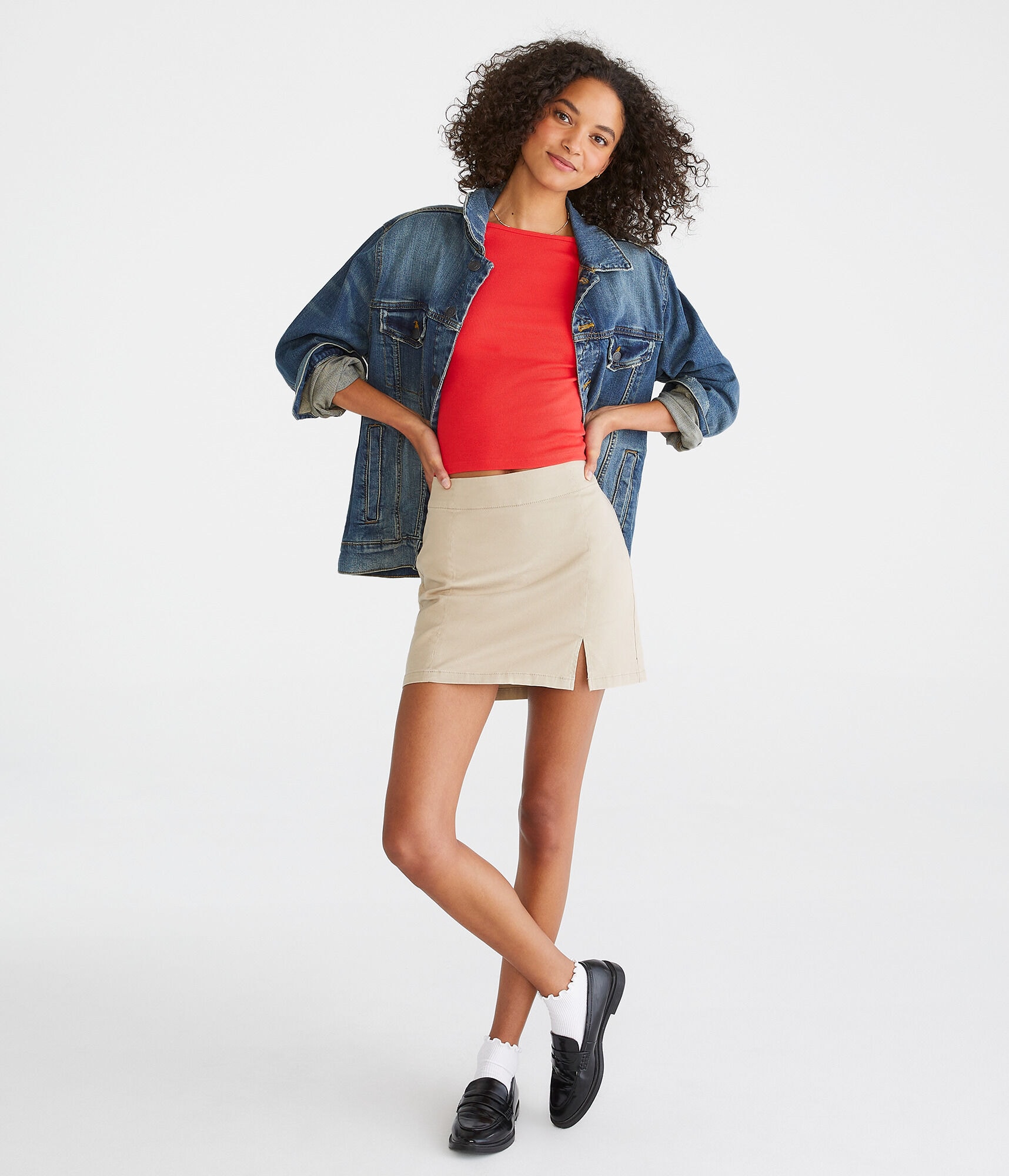 High-Waisted 15" Uniform Skirt