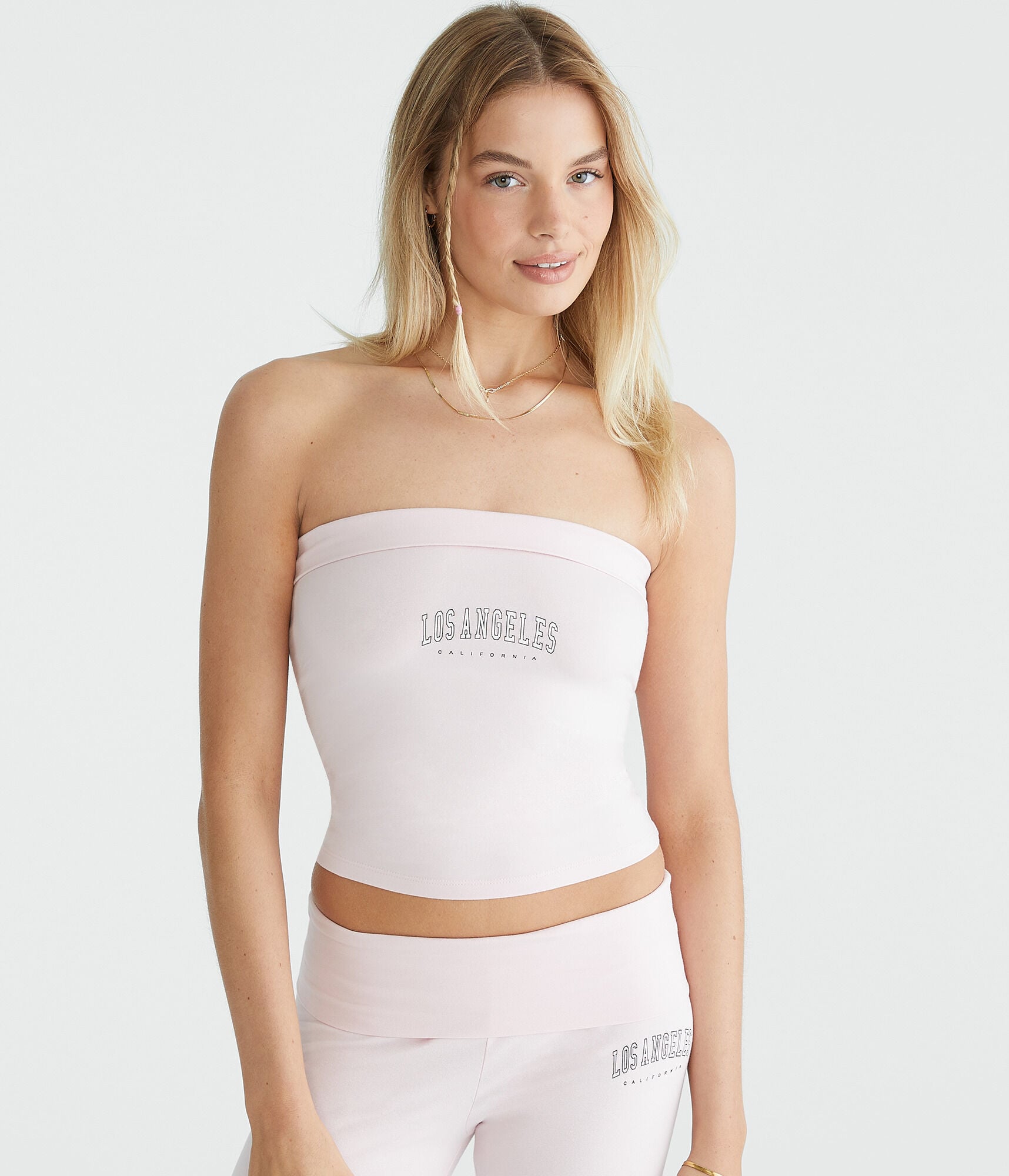 Los Angeles Fold-Over Graphic Tube Top