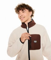 Sherpa Fleece Mock-Neck Jacket