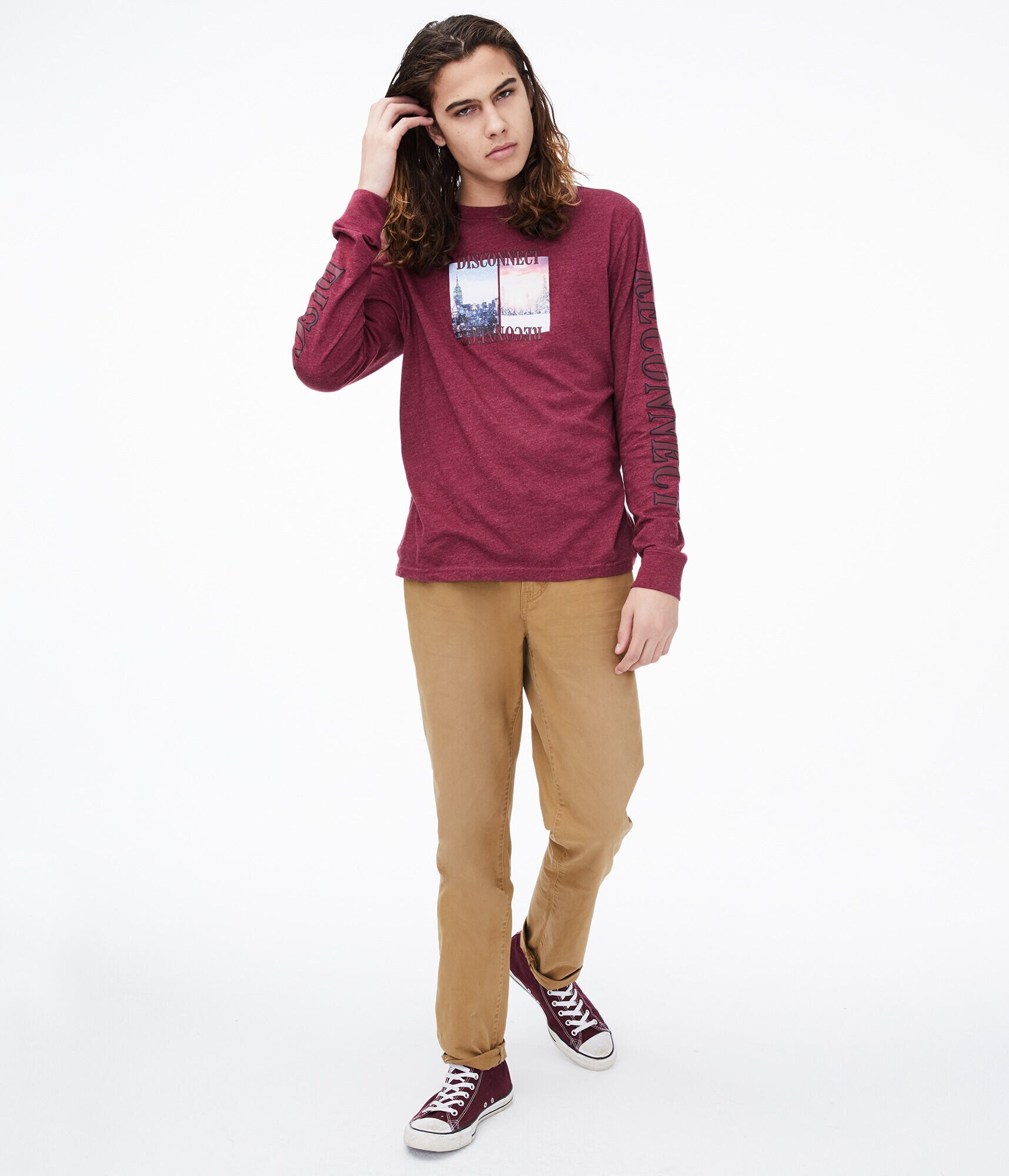 Long Sleeve Disconnect Reconnect Graphic Tee