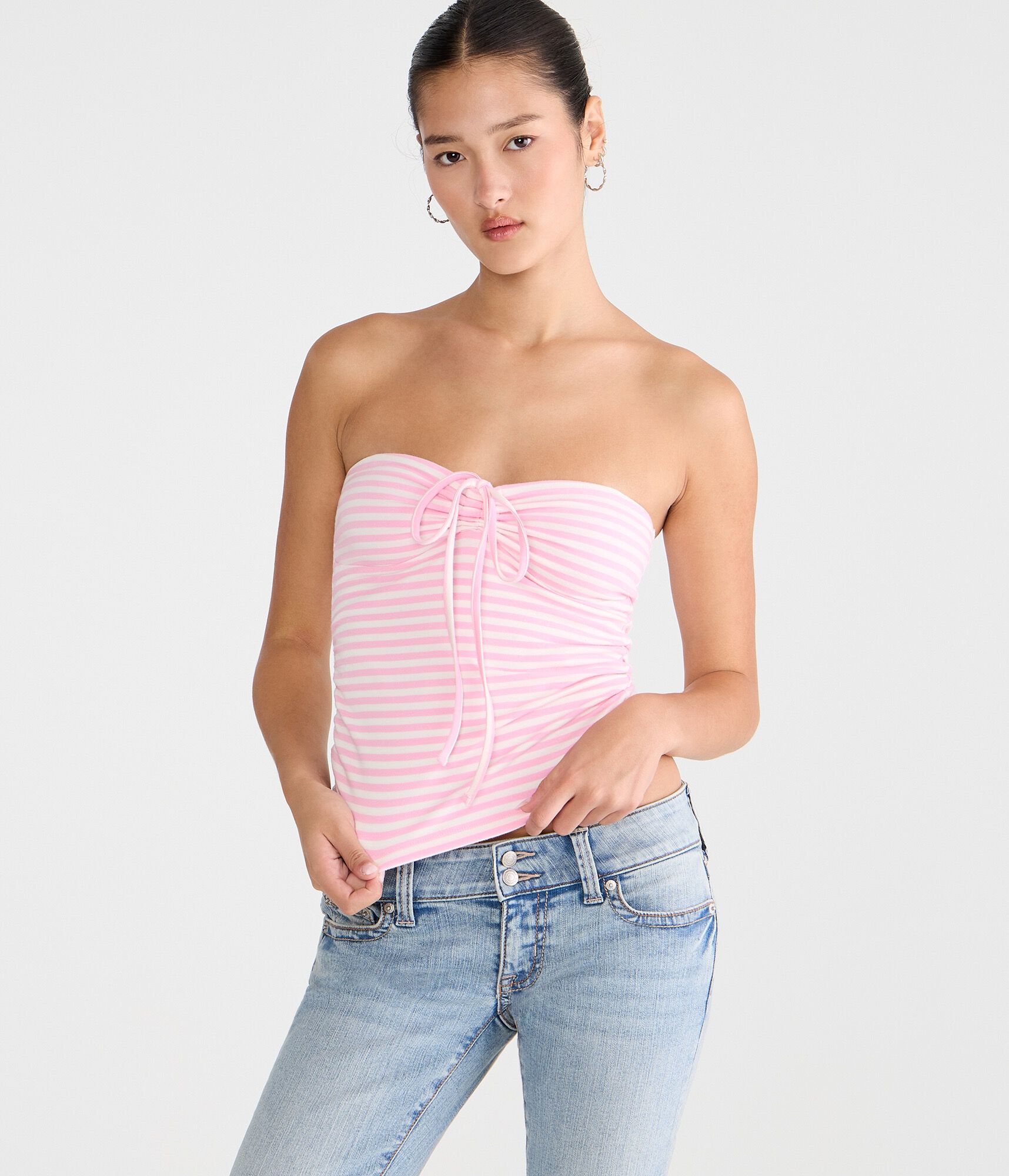 Seriously Soft Striped Cinched Convertible Tube Top
