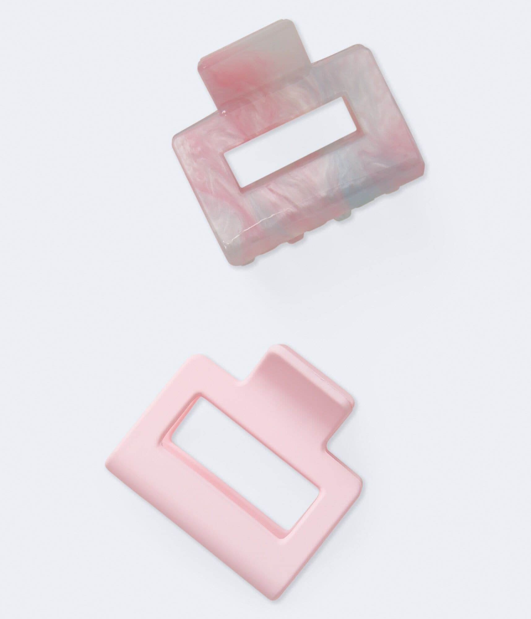 Matte &amp; Marbled Square Claw Hair Clip 2-Pack