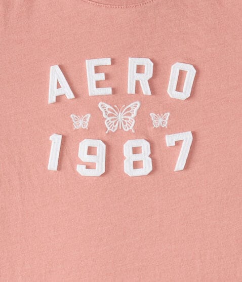 Aero 1987 Butterfly Appliqué Graphic Tee Aero 1987 Butterfly Appliqué Graphic Tee