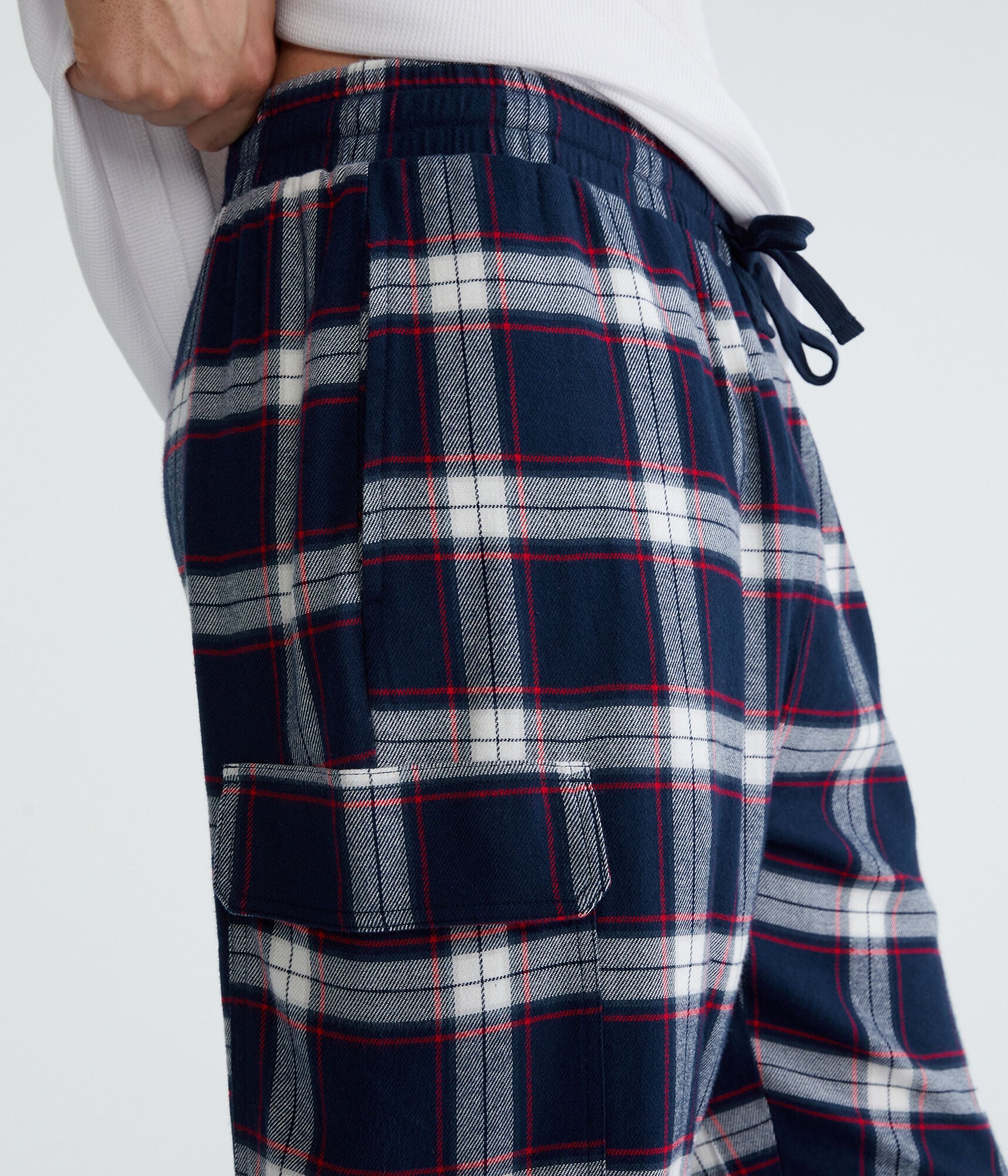 Plaid Flannel Cargo Sleep Pants