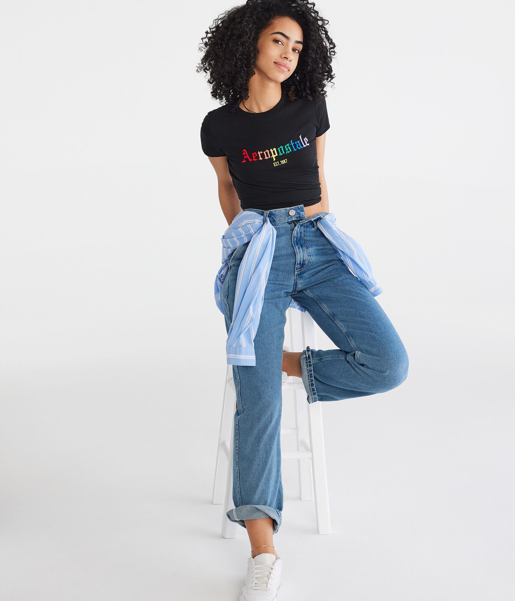 Aeropostale Gothic Logo Pride Graphic Tee