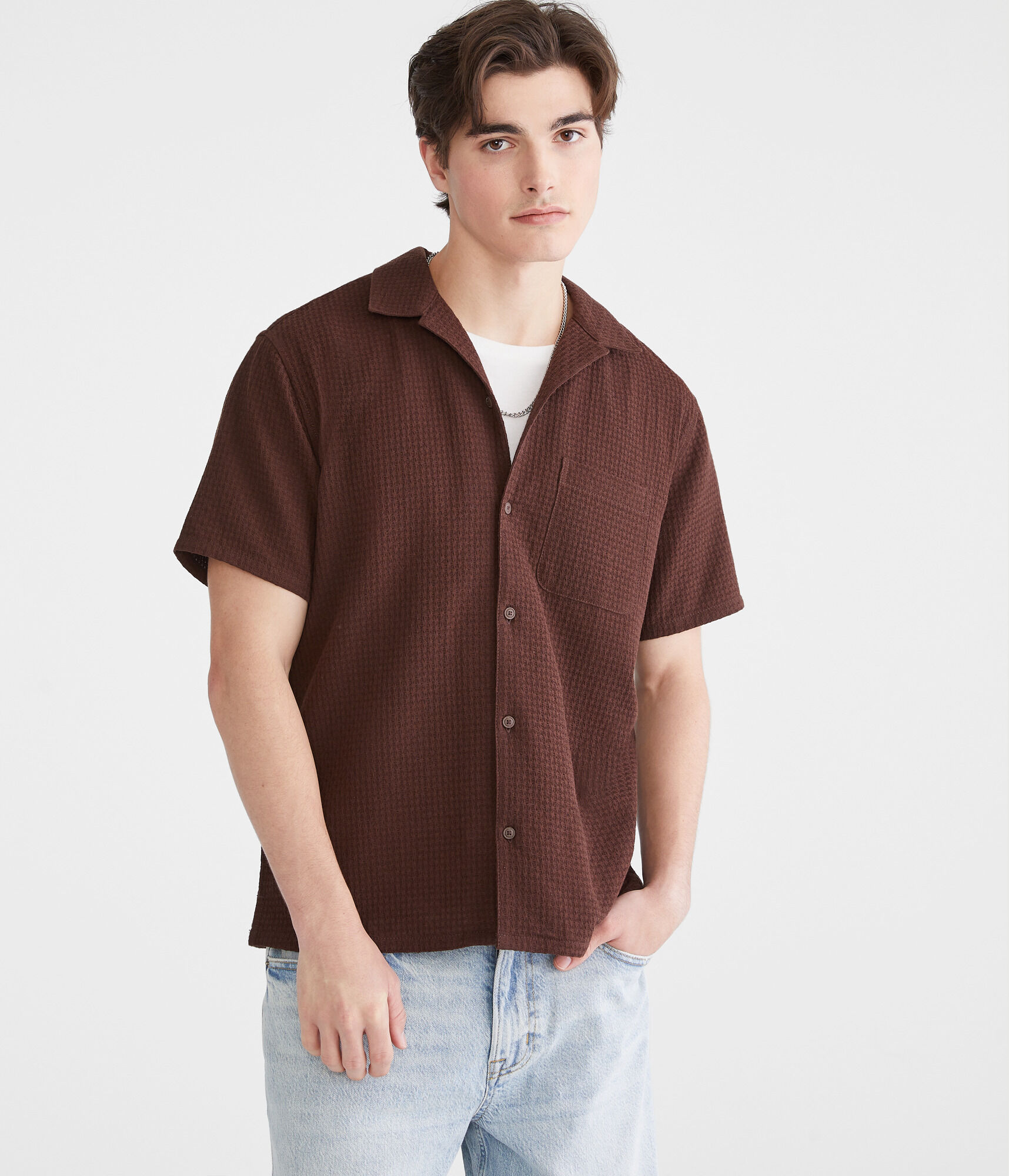 Short Sleeve Textured Shirt