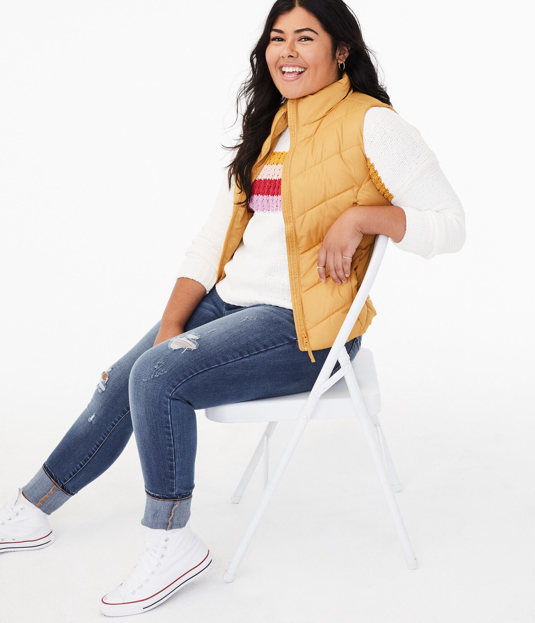 Chevron Quilted Puffer Vest