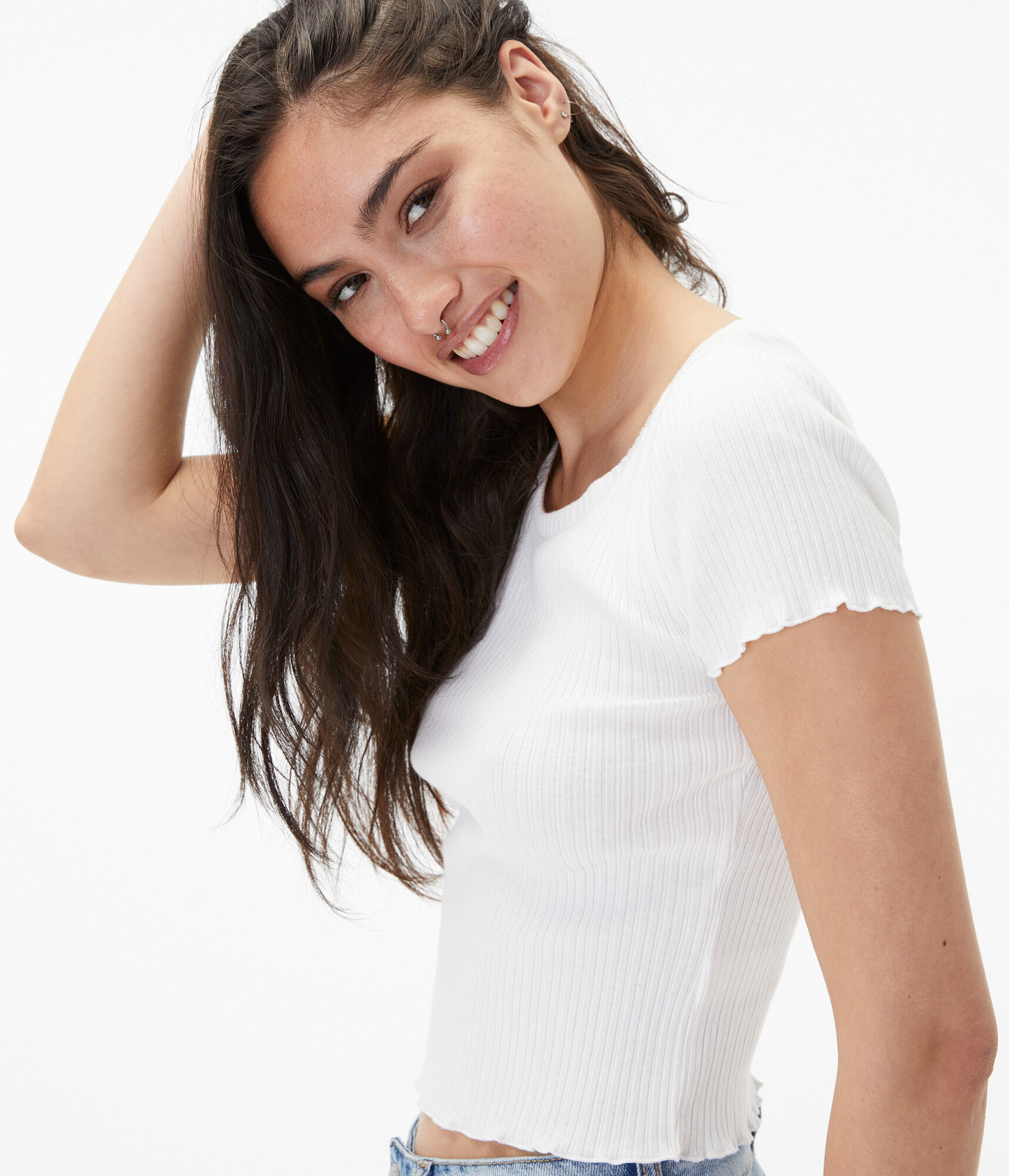 Ribbed Shrunken Crew Tee