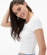 Ribbed Shrunken Crew Tee