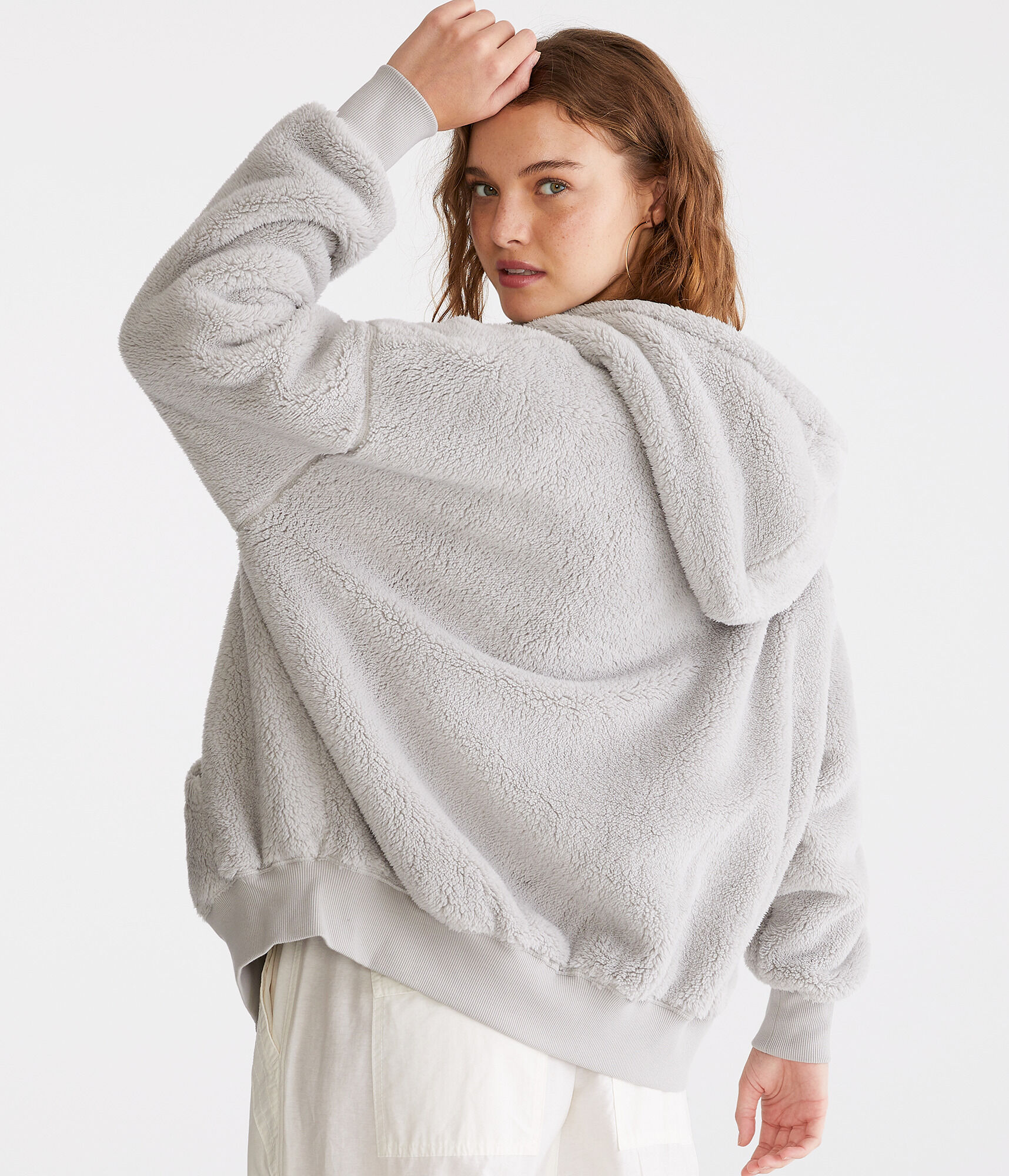 Sherpa Oversized Full-Zip Hoodie