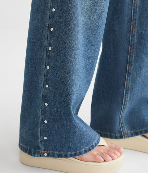 Super Low-Rise Baggy Wide Leg Studded Jean Super Low-Rise Baggy Wide Leg Studded Jean