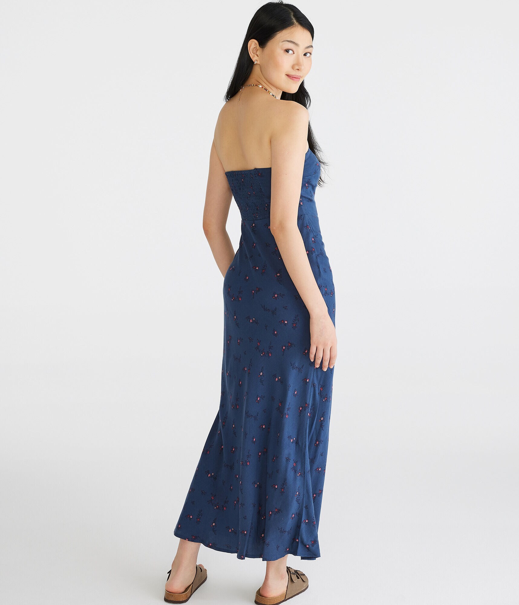 Floral Strapless Maxi Dress