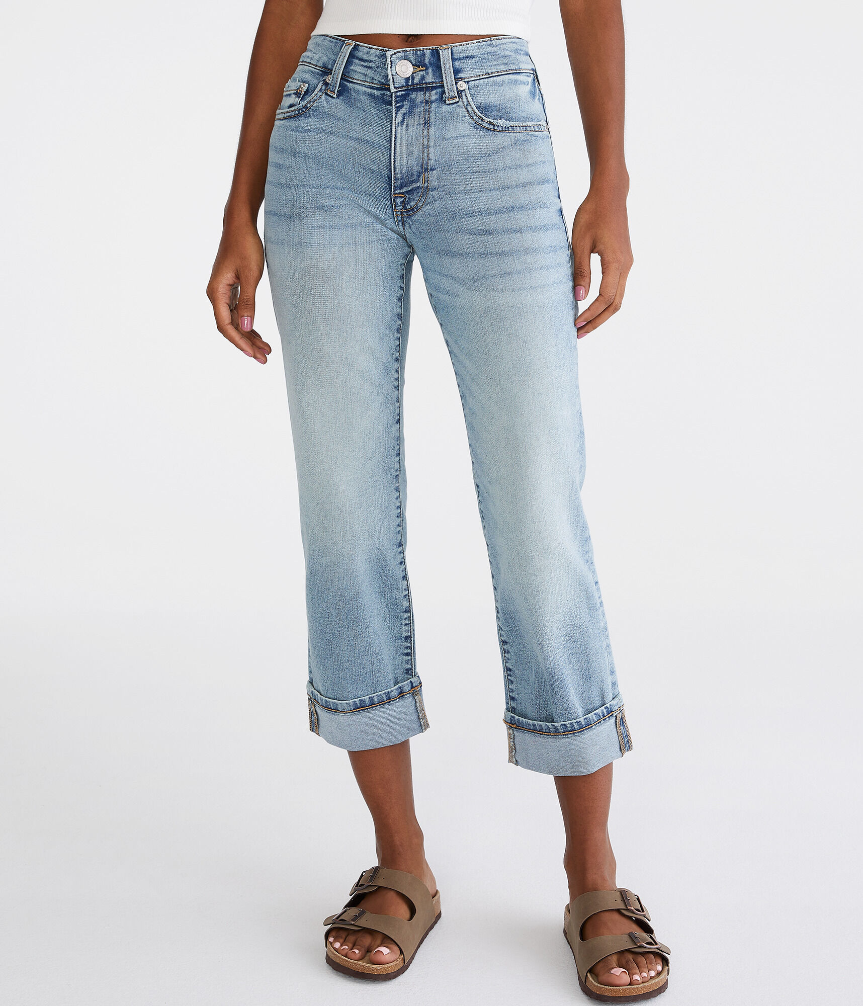 Mid-Rise Straight Crop Jean