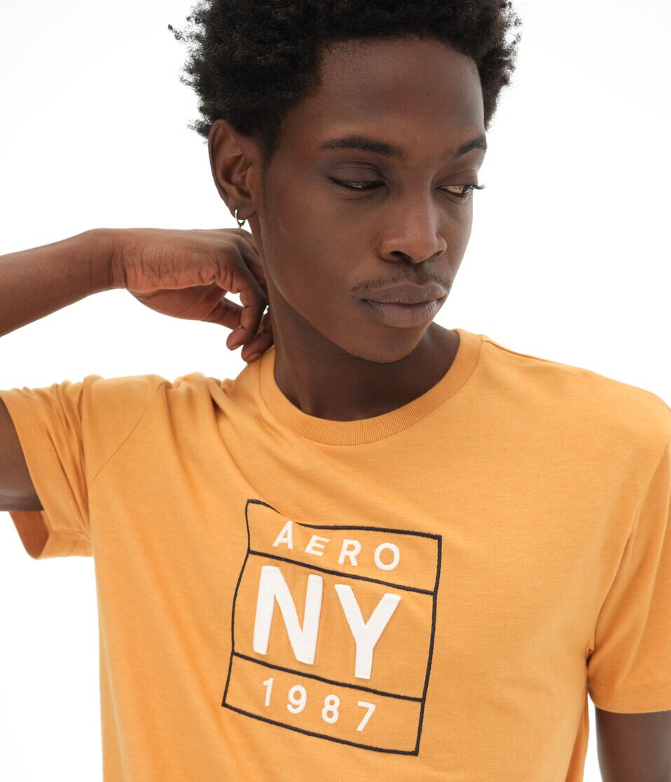 Aero NY Square Logo Appliqué Graphic Tee