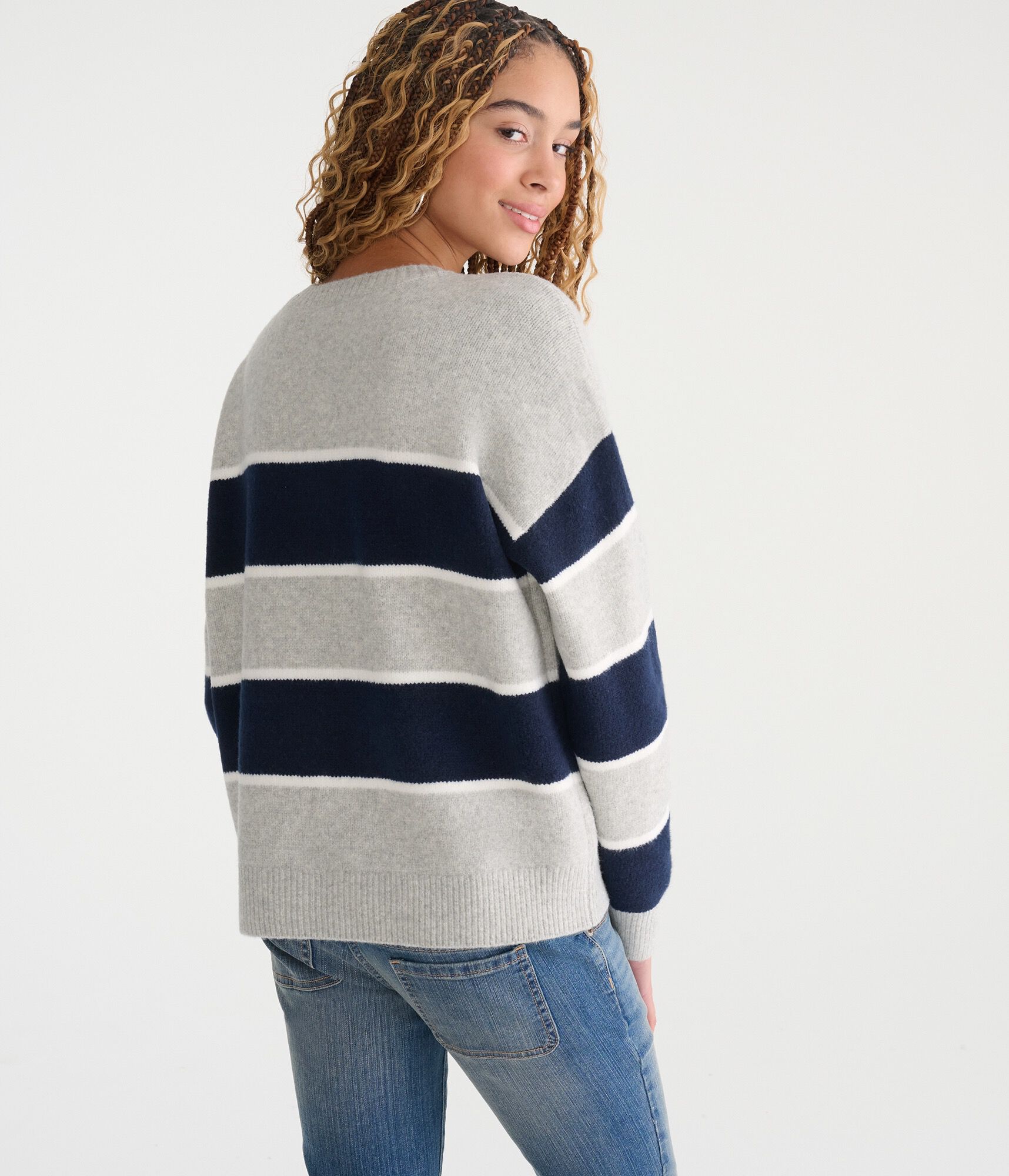 Big Stripe Crew Sweater
