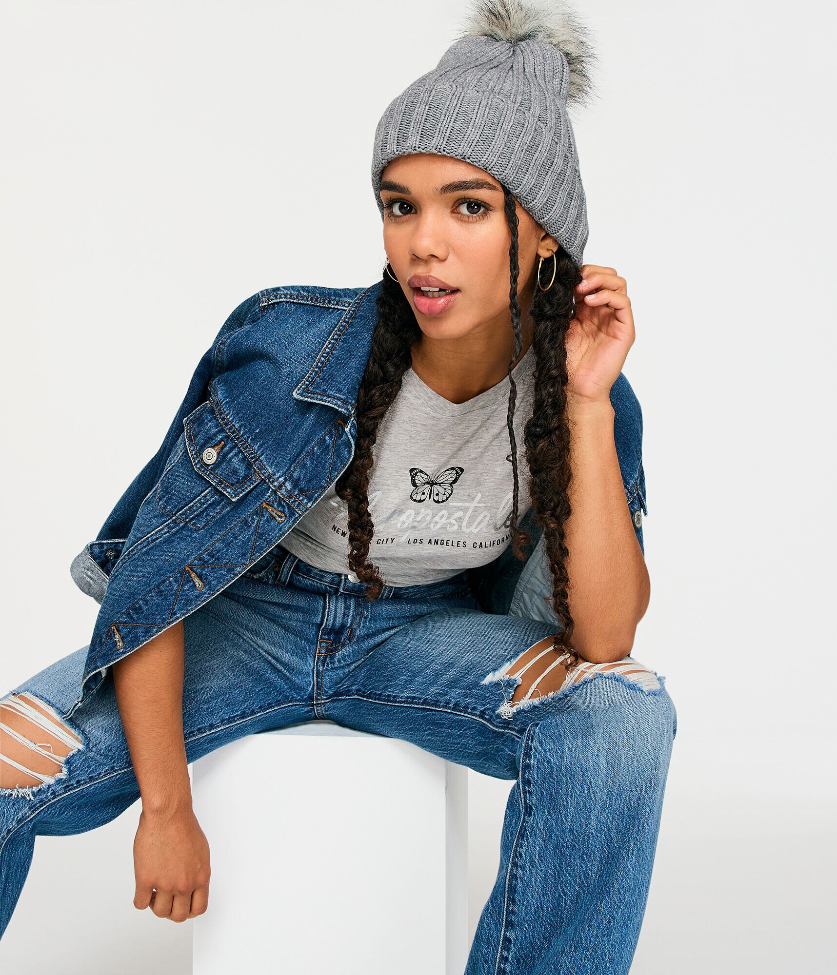 Aeropostale Butterfly Foil Graphic Tee