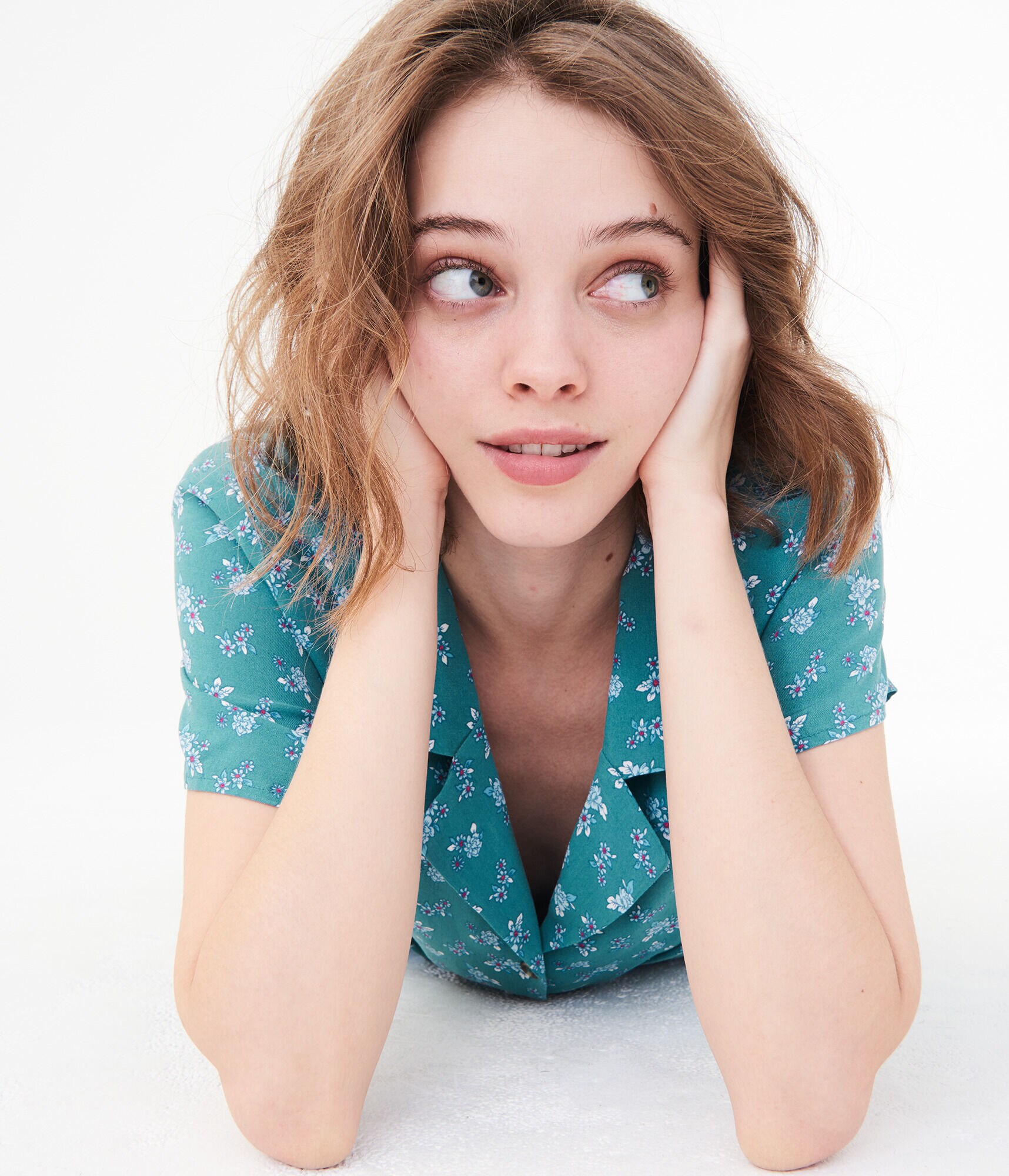 Floral Tie-Front Woven Camp Shirt