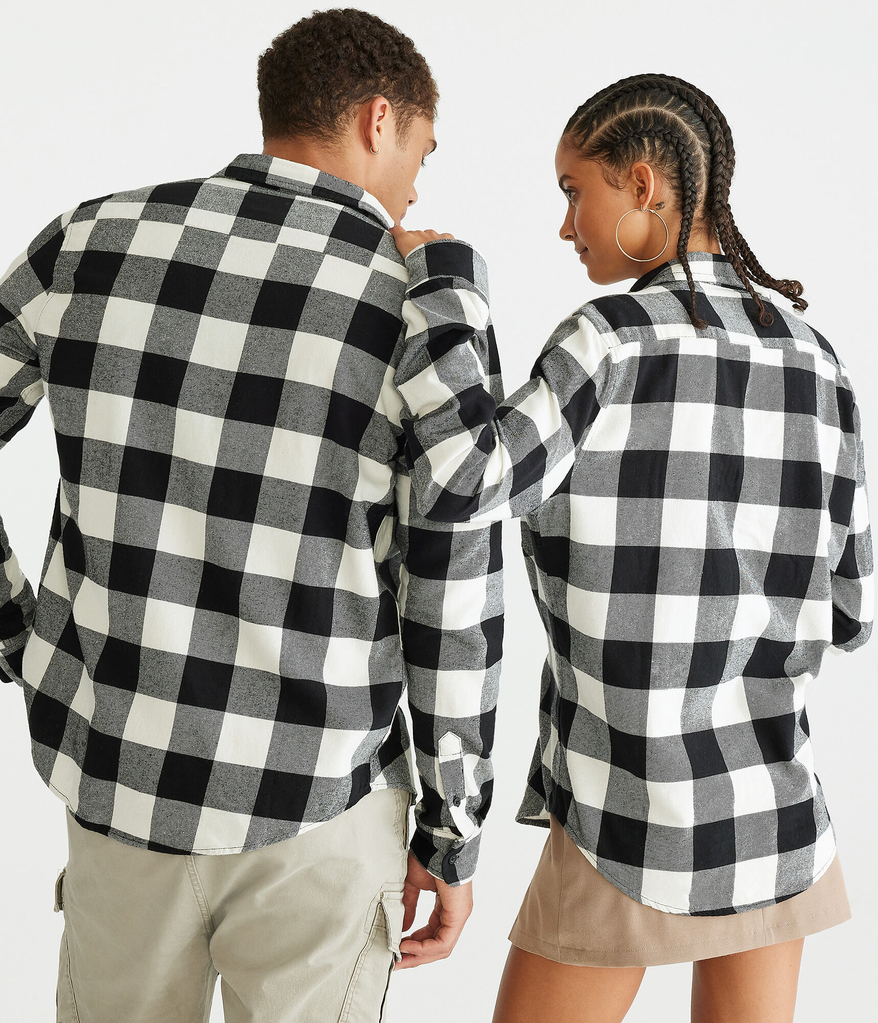 Buffalo Check Flannel Button-Down Shirt
