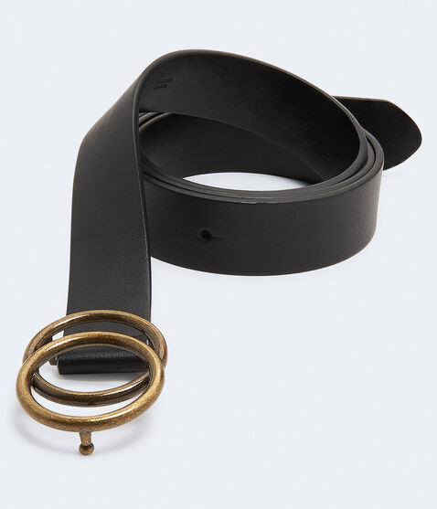 Faux Leather Double-Ring Belt Faux Leather Double-Ring Belt