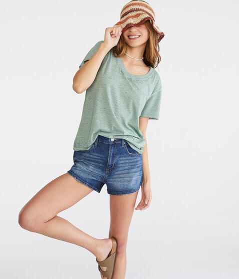 Washed V-Neck Loose-Fit Tee Washed V-Neck Loose-Fit Tee