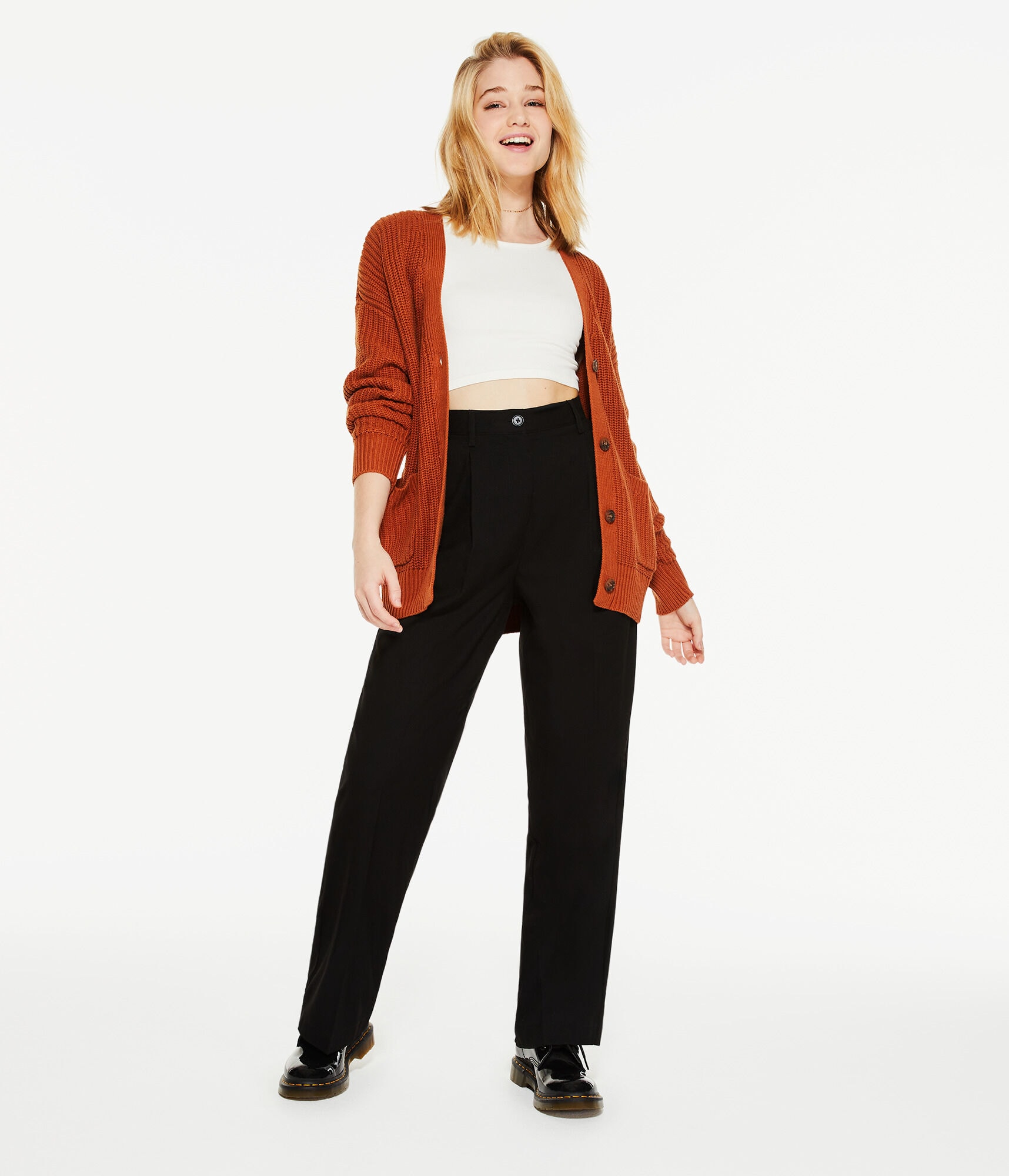 Ribbed Oversized V-Neck Cardigan