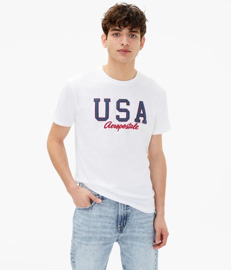 Aeropostale USA Appliqué Graphic Tee Aeropostale USA Appliqué Graphic Tee