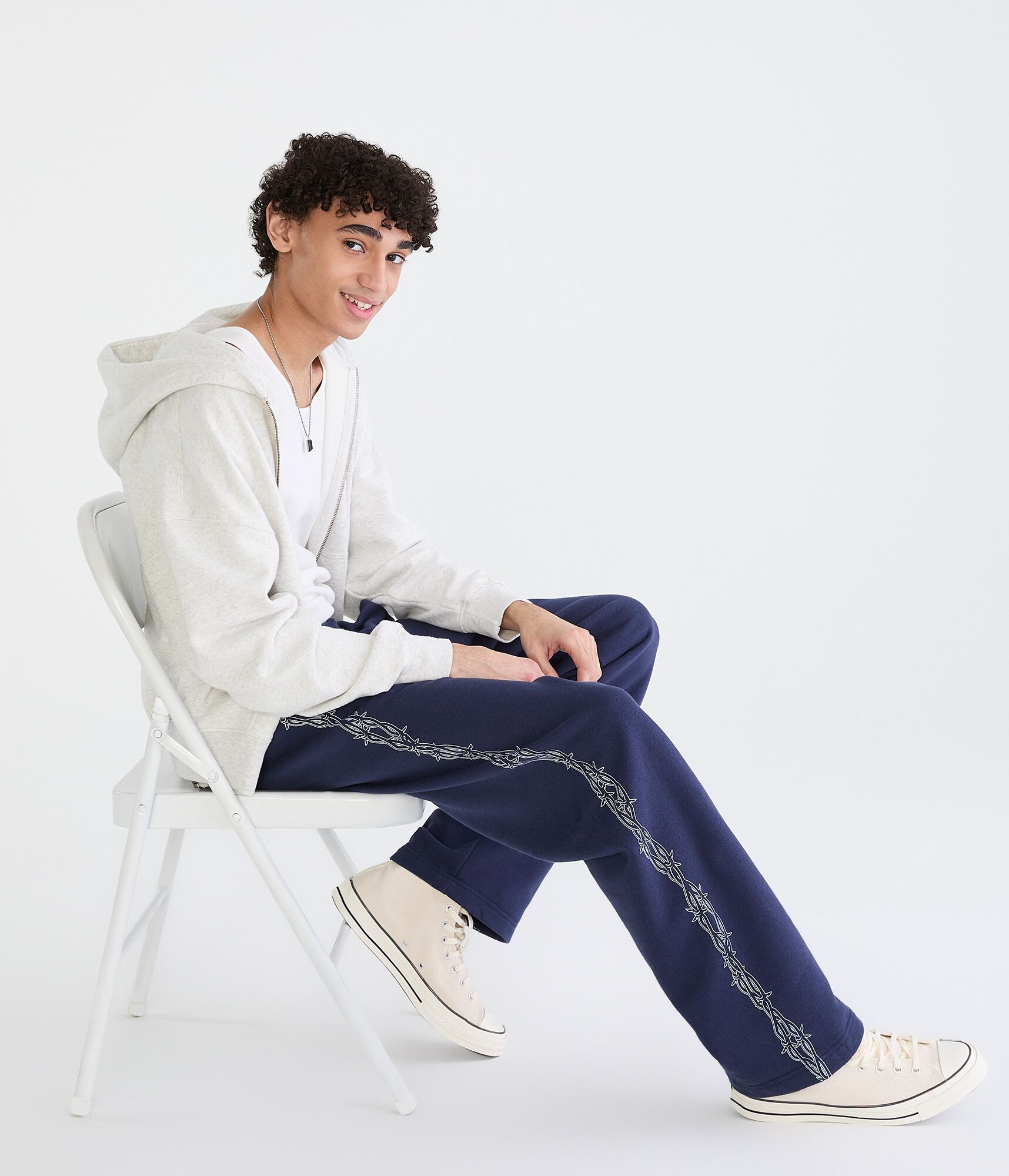 Cloud Soft Barbed Wire Baggy Fleece Sweatpants