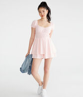 Eyelet Scoop-Neck Romper