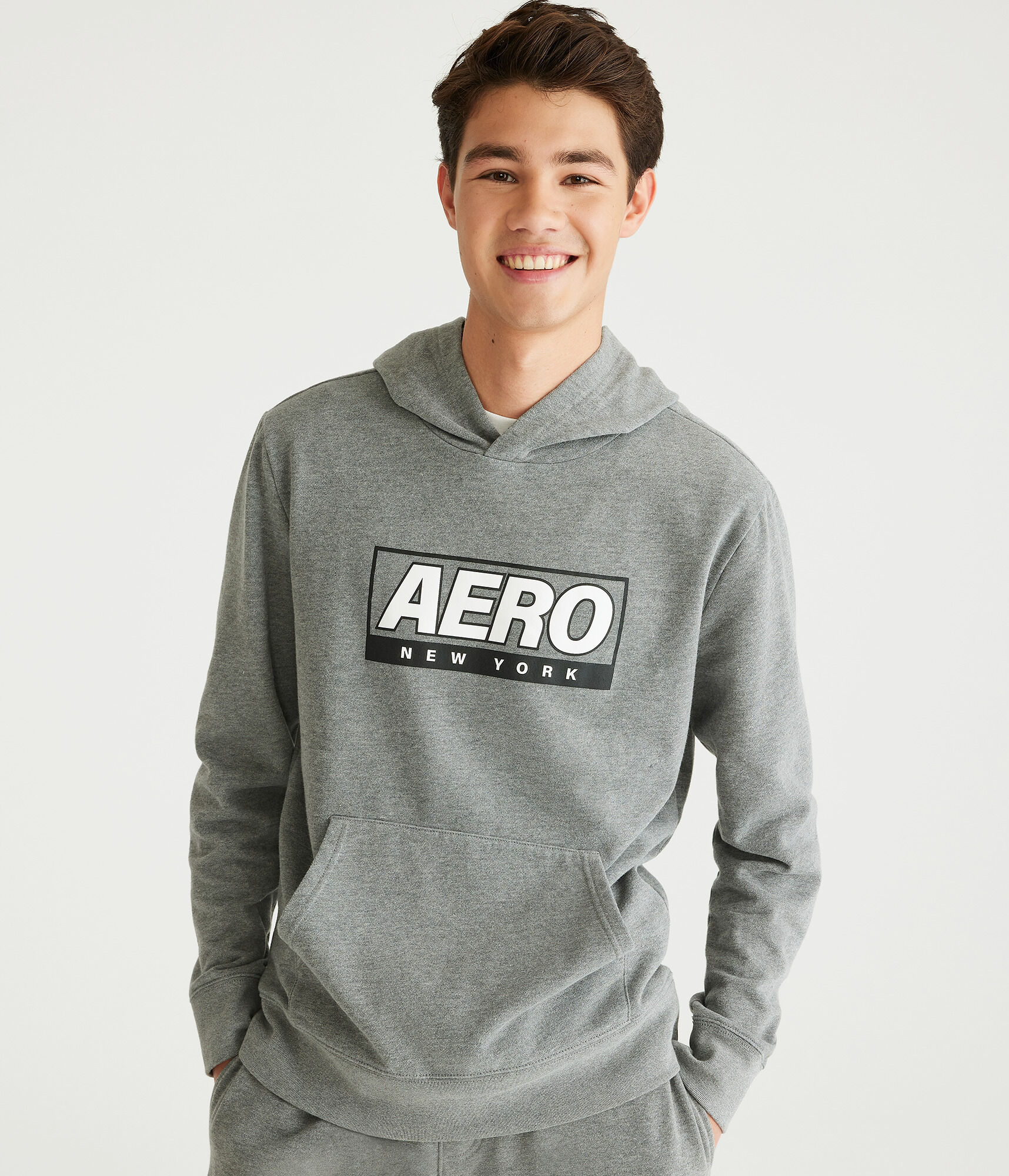 Aero New York Box Logo Pullover Hoodie