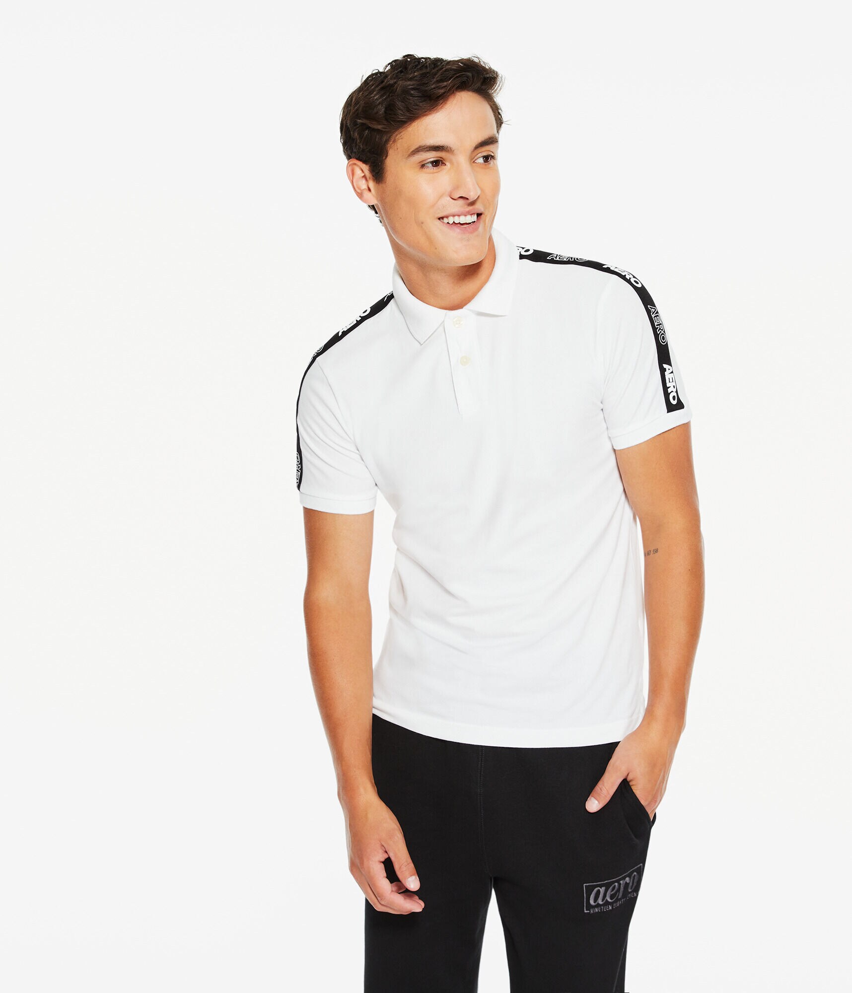 Aero Logo Sleeve Tape Stretch Jersey Polo