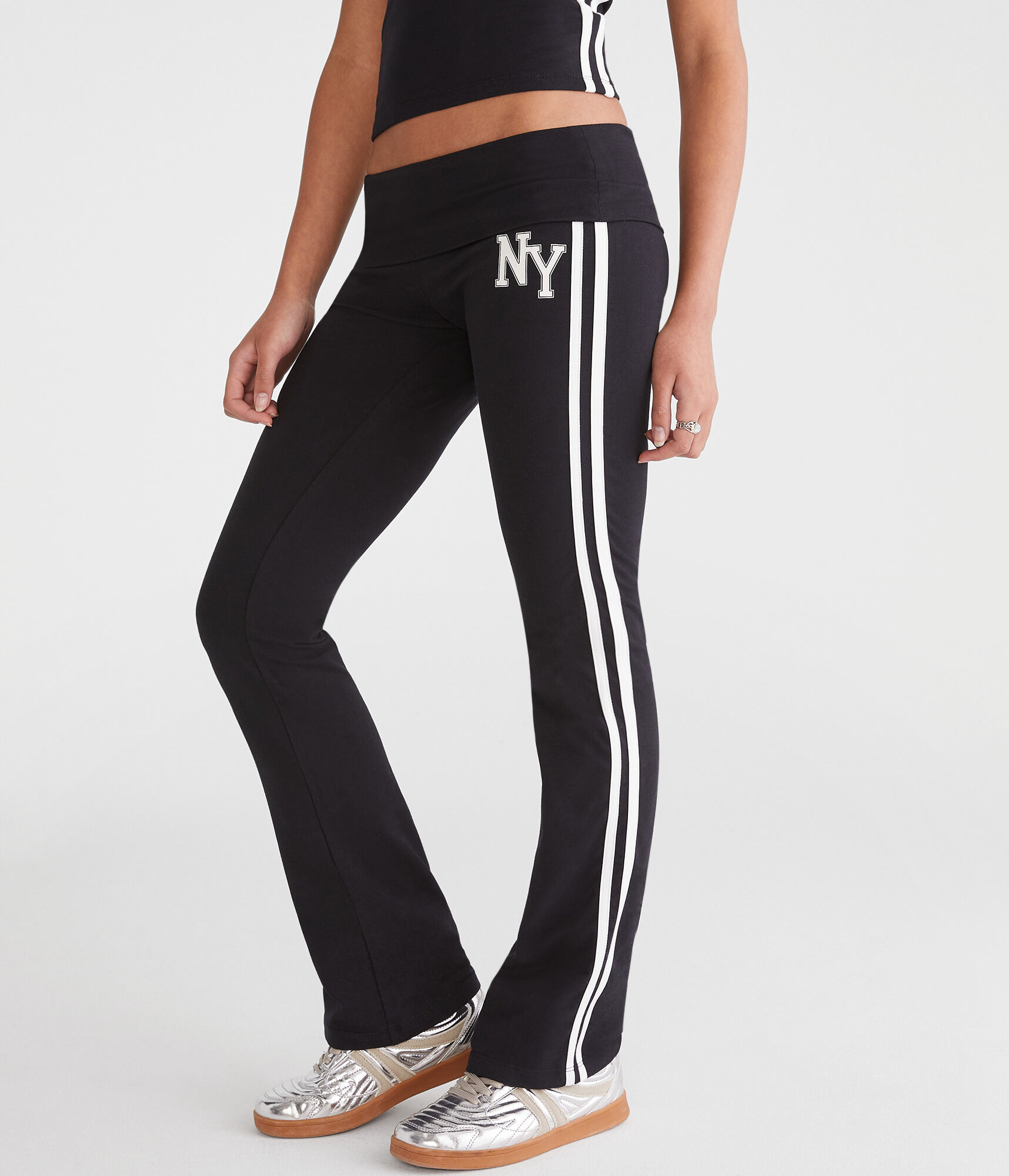 NY Mid-Rise Fold-Over Flare Leg Pants