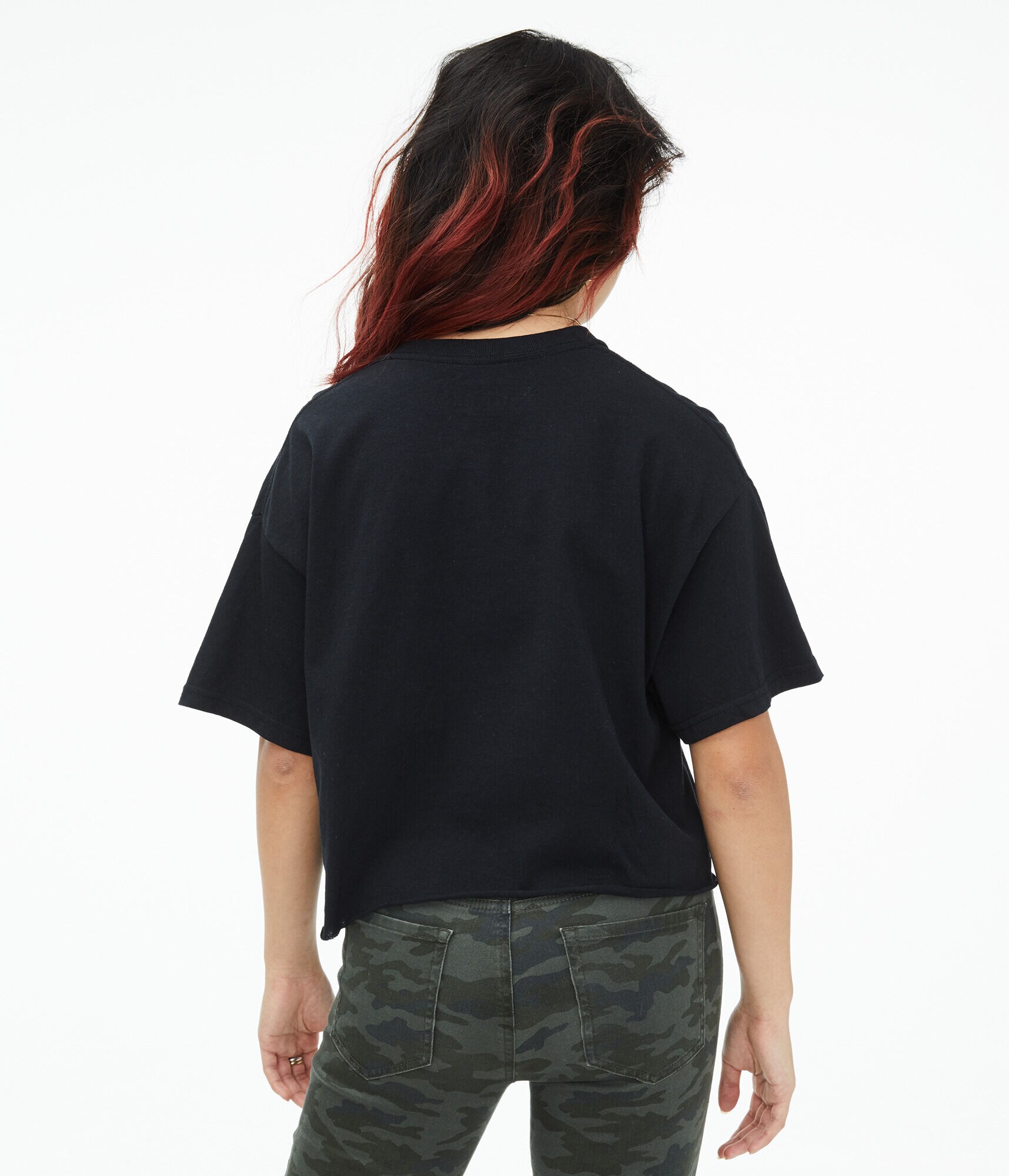 RONRON☆IVEガウル着用DOODLE LETTERING SLIM CROP T SHIRT Nirvana Cropped Graphic Tee