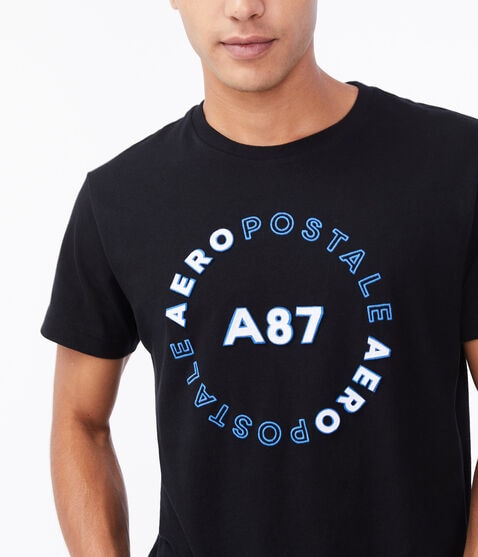 A87 Circle Logo Appliqué Graphic Tee A87 Circle Logo Appliqué Graphic Tee