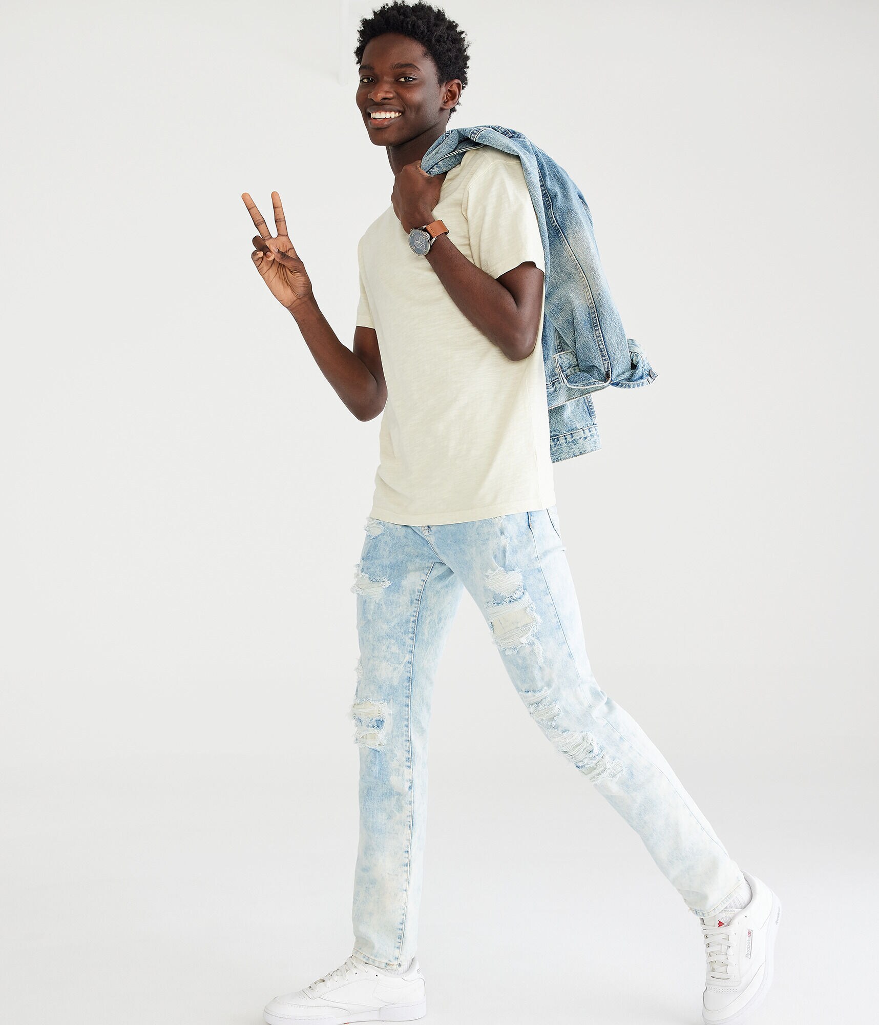 Ripped Skinny Jeans for Men 