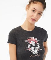 Floral Skull Graphic Tee